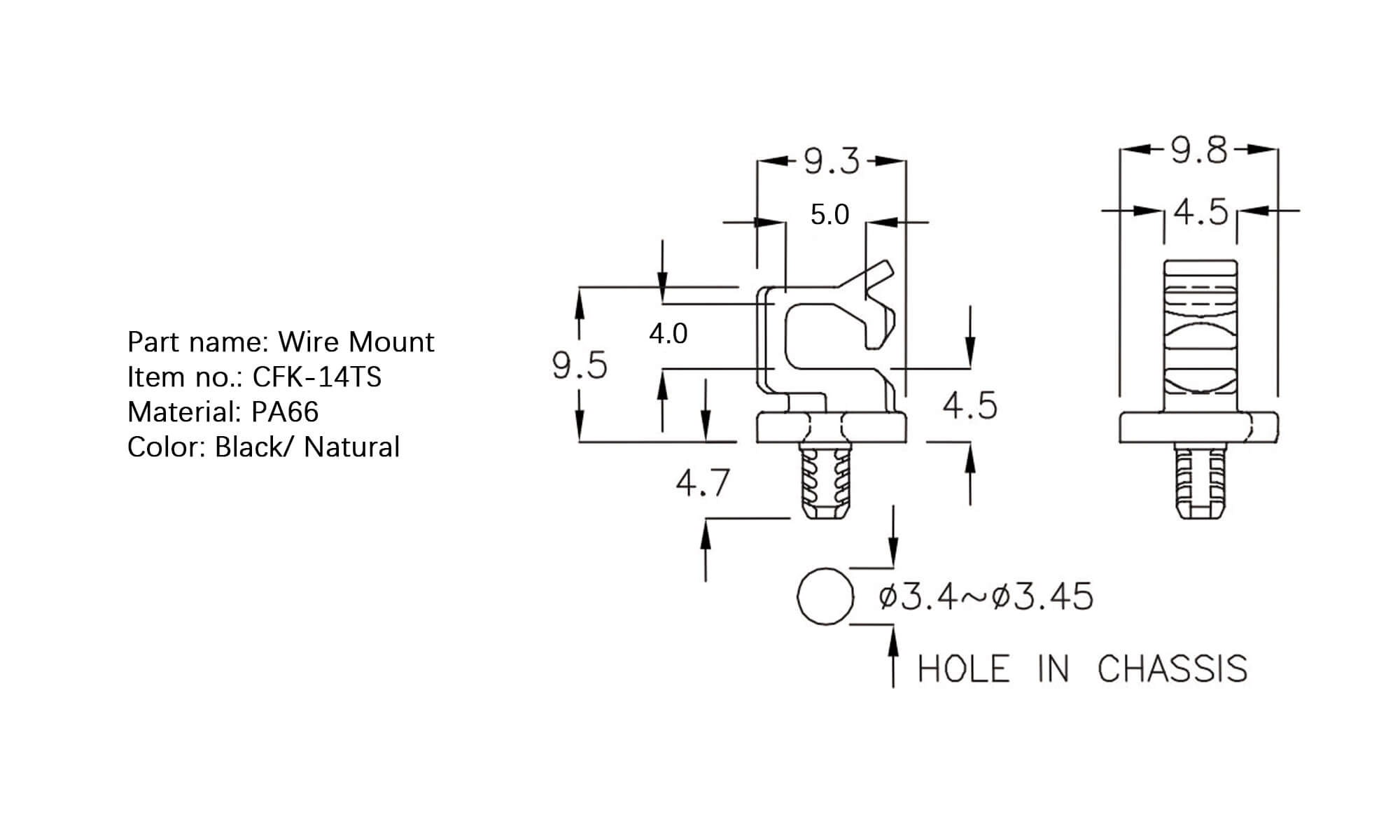 Plastic Wire Mount CFK-14TS